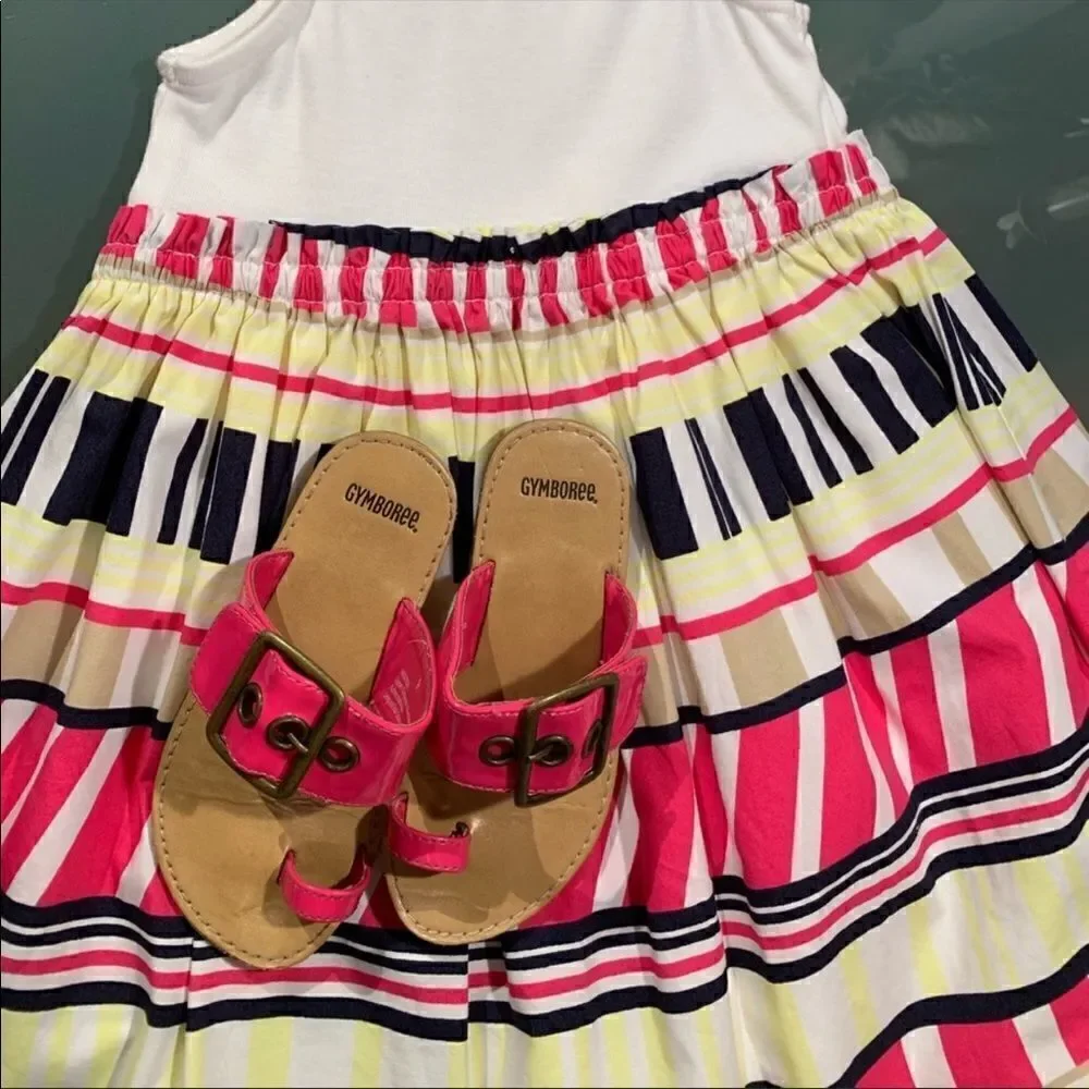 Gymboree Cape Cod Cutie Nautical Dress Navy Pink